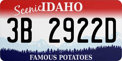 ID license plate 3B2922D