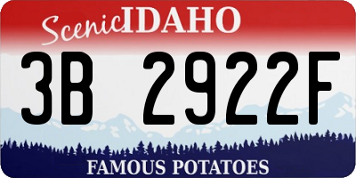 ID license plate 3B2922F
