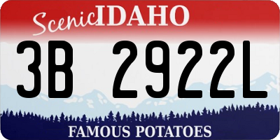 ID license plate 3B2922L