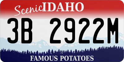 ID license plate 3B2922M