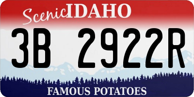 ID license plate 3B2922R