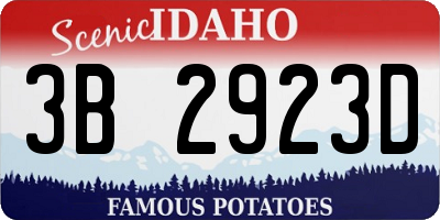ID license plate 3B2923D