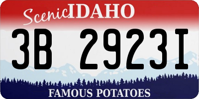 ID license plate 3B2923I
