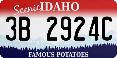 ID license plate 3B2924C