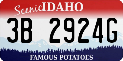 ID license plate 3B2924G