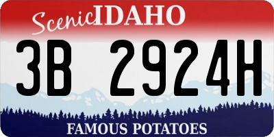 ID license plate 3B2924H
