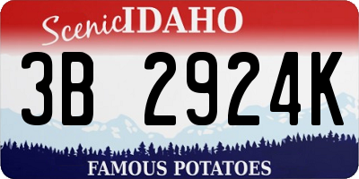ID license plate 3B2924K