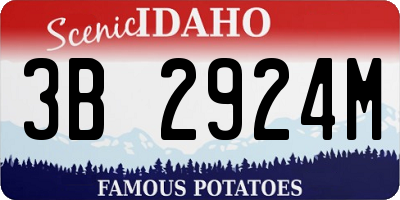 ID license plate 3B2924M