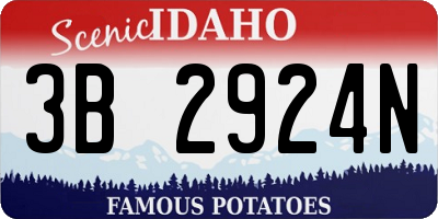 ID license plate 3B2924N