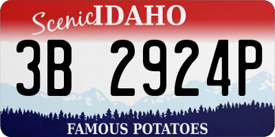 ID license plate 3B2924P