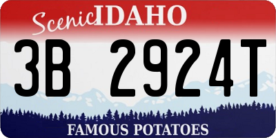 ID license plate 3B2924T