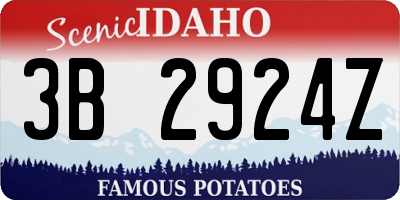ID license plate 3B2924Z