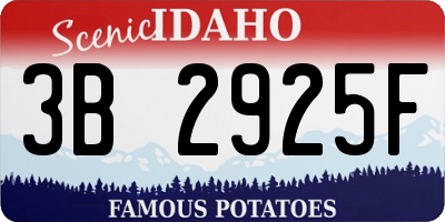 ID license plate 3B2925F