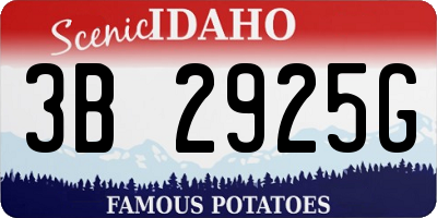 ID license plate 3B2925G