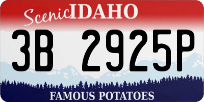 ID license plate 3B2925P