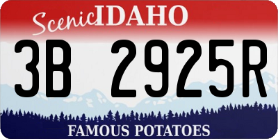 ID license plate 3B2925R
