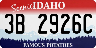 ID license plate 3B2926C