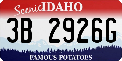 ID license plate 3B2926G