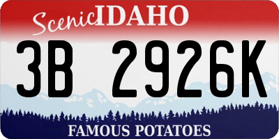 ID license plate 3B2926K