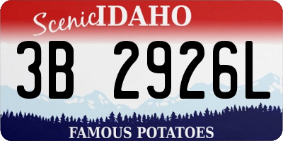 ID license plate 3B2926L