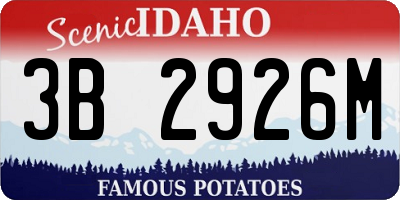 ID license plate 3B2926M
