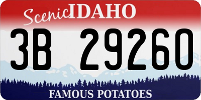 ID license plate 3B2926O