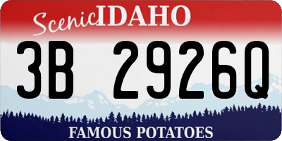 ID license plate 3B2926Q