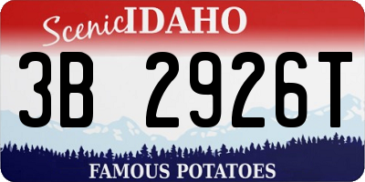 ID license plate 3B2926T
