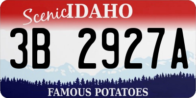 ID license plate 3B2927A