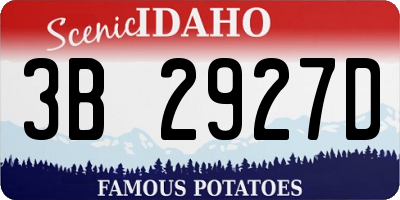 ID license plate 3B2927D