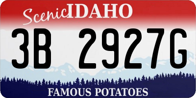 ID license plate 3B2927G