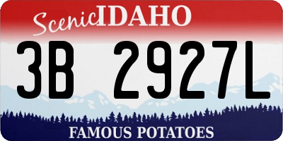 ID license plate 3B2927L