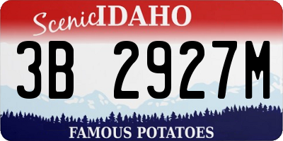 ID license plate 3B2927M