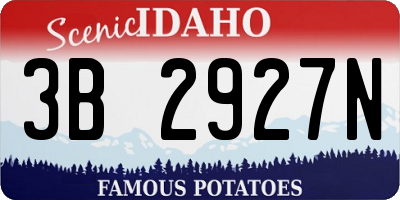 ID license plate 3B2927N
