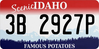 ID license plate 3B2927P