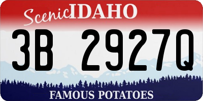 ID license plate 3B2927Q