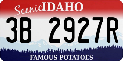 ID license plate 3B2927R