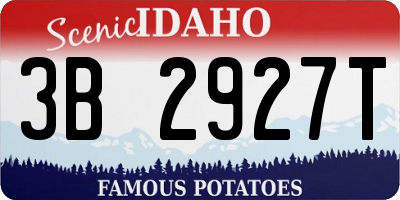 ID license plate 3B2927T