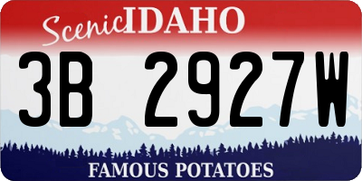 ID license plate 3B2927W