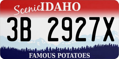 ID license plate 3B2927X