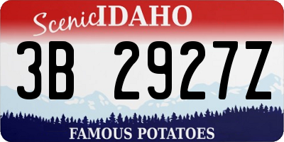 ID license plate 3B2927Z