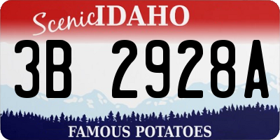 ID license plate 3B2928A