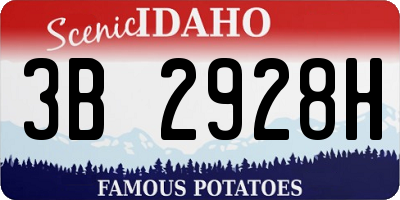 ID license plate 3B2928H