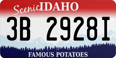 ID license plate 3B2928I