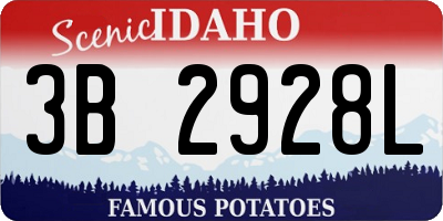 ID license plate 3B2928L
