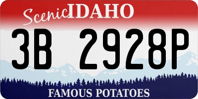 ID license plate 3B2928P