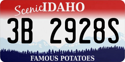 ID license plate 3B2928S
