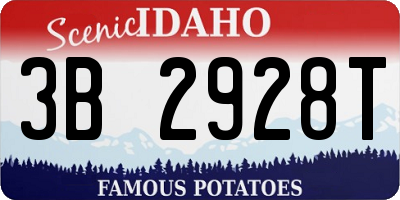 ID license plate 3B2928T