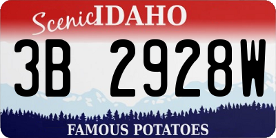 ID license plate 3B2928W