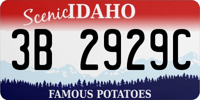 ID license plate 3B2929C